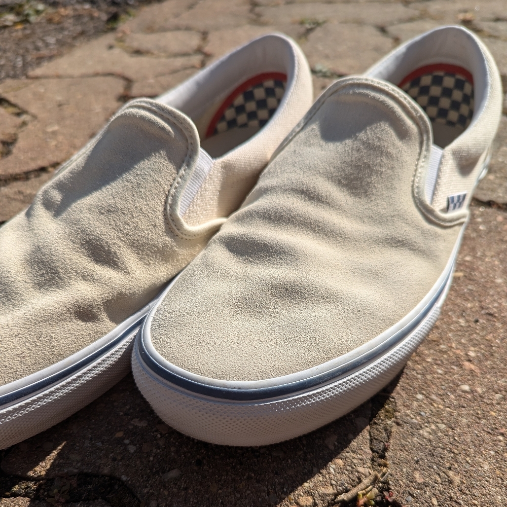 Vans Mens Popcush Skate Slip-On in Cream